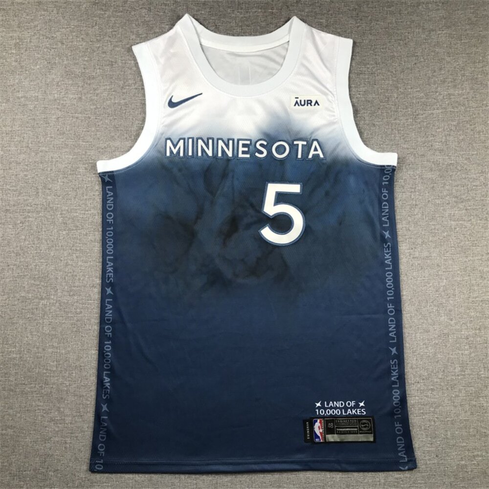 Mens Youths Kids Anthony Edwards Blue White Stitched Jersey - Picture 2 of 5